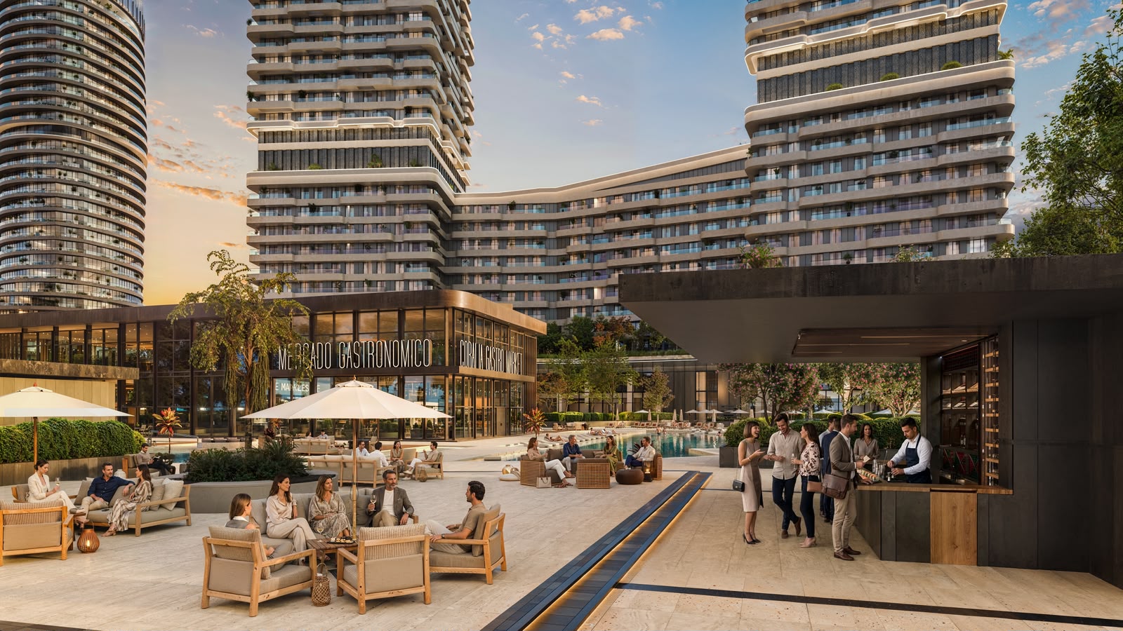Zona comercial y social de Coralia